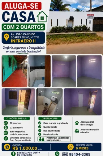 Alugo dois, 3 quartos- bairro infraero 2
