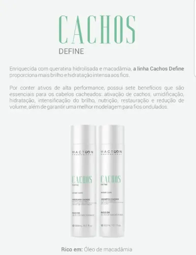 kit de Shampoo + Máscara para cabelos cacheados