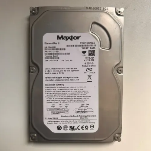 HD Maxtor DiamondMax 21 160GB SATA 7200RPM Funcionando