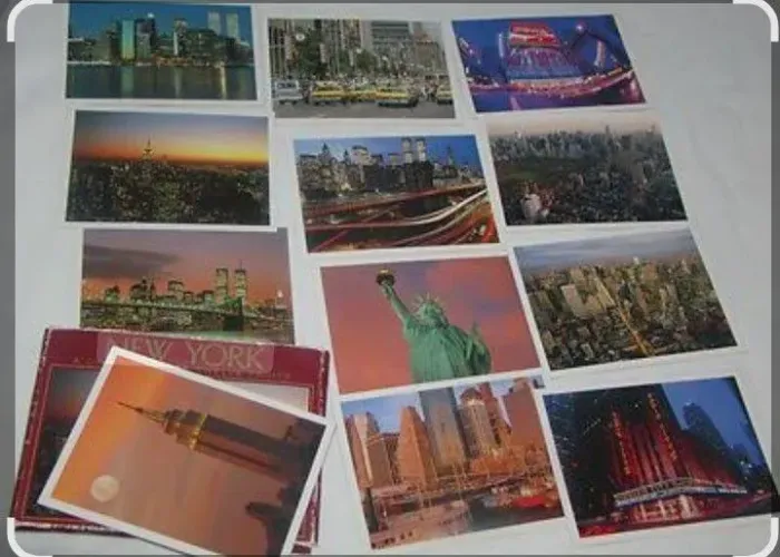 Conjunto de 12 fotografias de Nova York City em formato de cartão postal de 1992