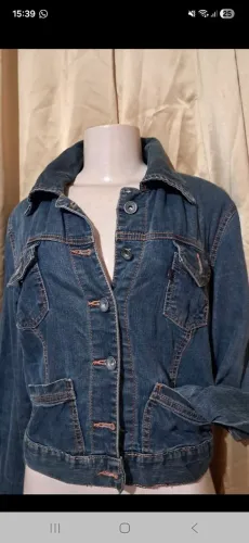Jaqueta jeans bolsos cargo tm M 