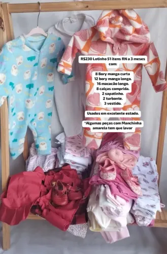 Lote com roupas de bebê menina e menino valor e descrição na foto só abrir 