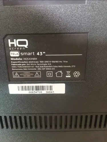 TV hq 43 polegadas, com defeito na tela