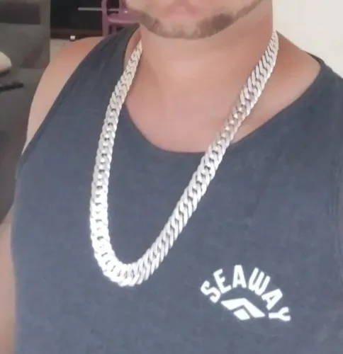 Corrente de prata elo duplo 17 mm