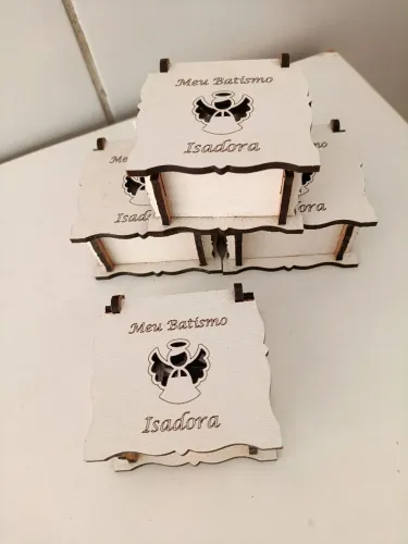 Caixa MDF pequena para lembrancinhas de batizado 