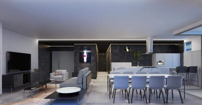 Tonino Lamborghini: 4 suítes e 194 m² a 50 m da praia na Barra Sul
