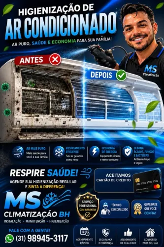 Higienização de ar condicionado A partir de R$ 350,00.
