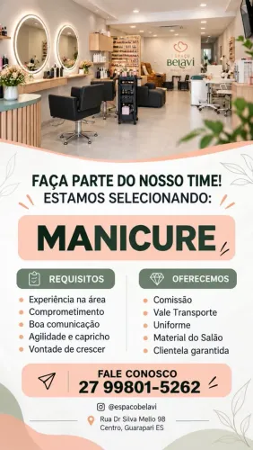 Vaga para Manicure