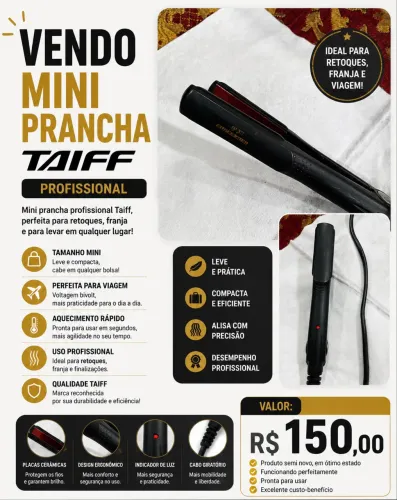 MINI PRANCHA TAIFF PROFISSIONAL