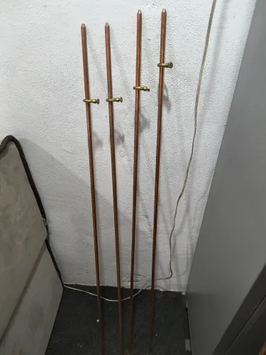 4 Barras de aterramento com conector de 1,20m x 1,2"