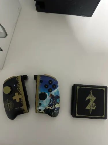 Controle Hori split pad pro edição Zelda + PowerA game card Zelda: Breath of the wild