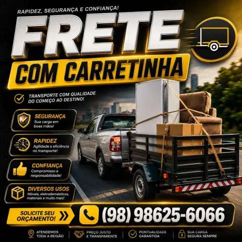 Frete com carretinha.