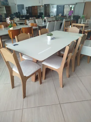 Mesa 100% MDF com 6 cadeiras Dalla Costa NOVA!