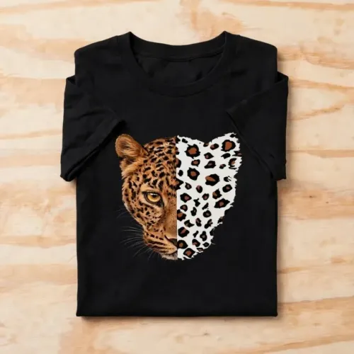 Camiseta Feminina Onça Animal Print Manga Curta Oncinha