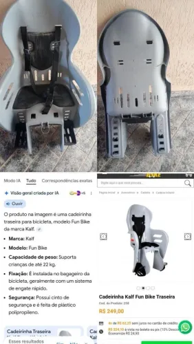 Cadeirinha de bike traseira