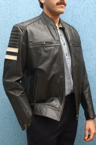 Jaqueta de Couro Legítimo Premium - Estilo Café Racer / Motociclista