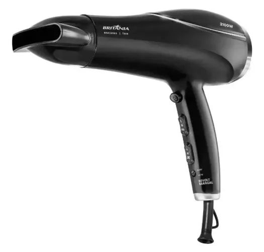 Secador De Cabelos Britania 2100W Tourmaline Ions BSC2150 Bivolt - Novo