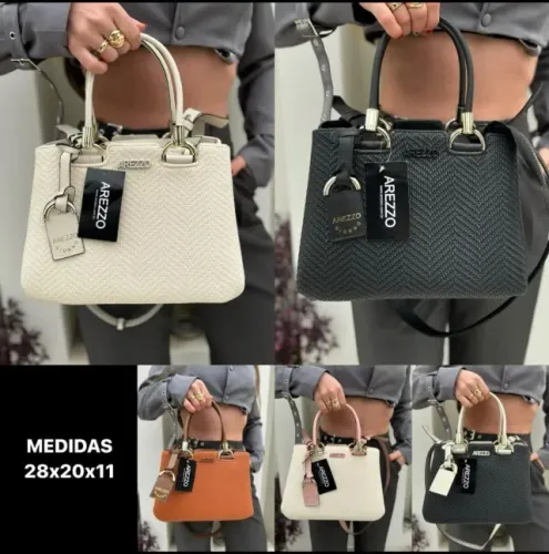 Bolsa Lorena Media Arezzo Croco (Alça Transversal | Alça de mão) Medida 352x22x16