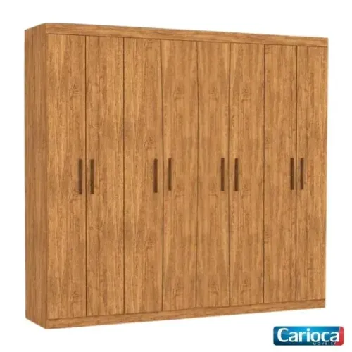 (PAGUE NA ENTREGA)Roupeiro Rubi Cinamomo 8 Portas 4 Gavetas C/ Pés Larg. 2.08m