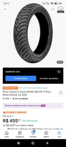 Pneu VIPAL NOVO SEM USO