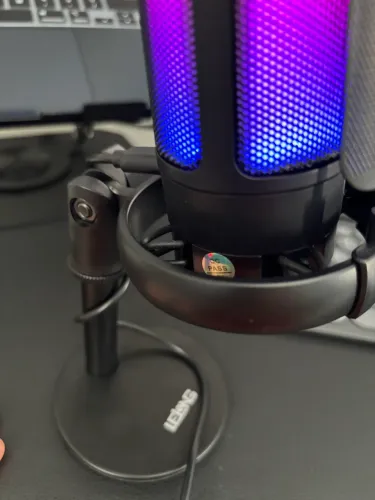 Microfone Condensador Gamer RGB Lelong USB