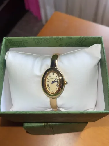 Relogio Baignoire de Cartier Watches Não Original Dourado Feminino C/Caixa,Novo Lindo.