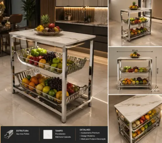 Fruteiras de aço inox e carbono 