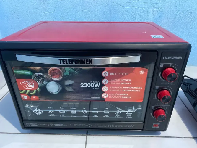 Forno Elétrico Telefunken 60L com Espeto Giratório - Oportunidade