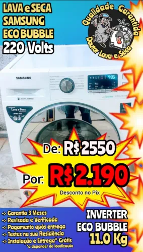 LAVA e SECA SAMSUNG 220 Volts TUDO FUNCIONANDO! Entrega Grátis! Garantia