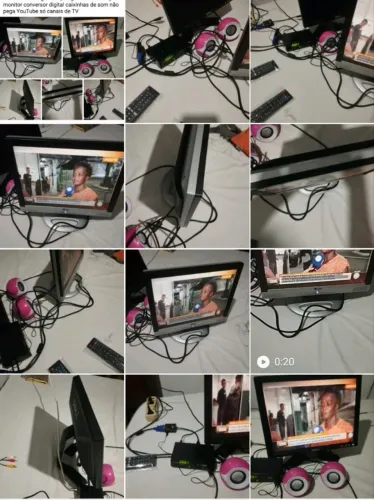 Tv digital monitor conversor digital caixinhas de som 
