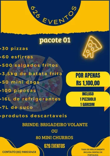 Buffet móvel e rodízio de pizzas 