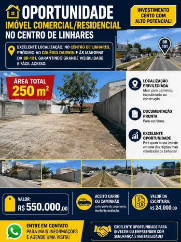 Vendo ou troco terreno no centro 