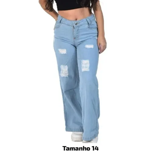 Calça Wide Leg Juvenil Tam 14 Clara