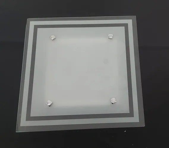 Lustre luminária plafon de vidro para 02 lâmpadas 30cm x 30cm