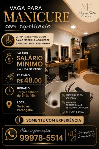Oportunidade pra manicure 