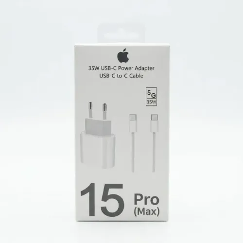 Carregador Turbo 35W USB-C com Cabo Tipo C Compatível iPhone 15 Pro Max pode retirar no lo
