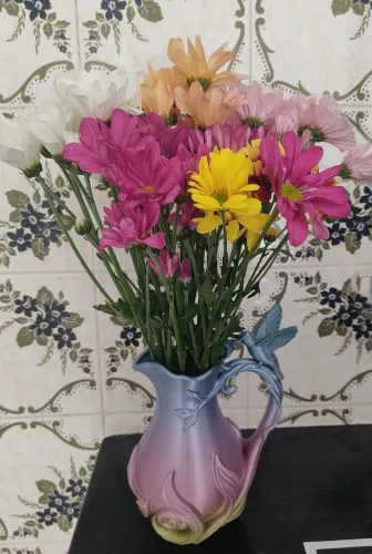 Jarro/vaso de flor em impressão 3D PLA multicolor 16cm