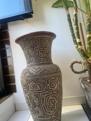 Vaso decorativo artesanal étnico premium - Alto padrão 