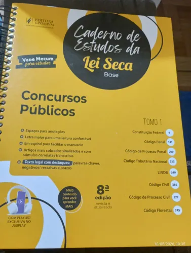 Caderno de estudos da lei seca