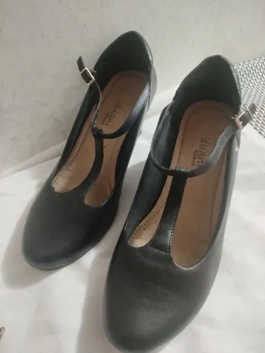 Sapato de Dança de Salão Preto Salto Confortavel Duani