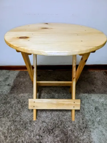 Mesa dobrável 60 cm verniz pinus