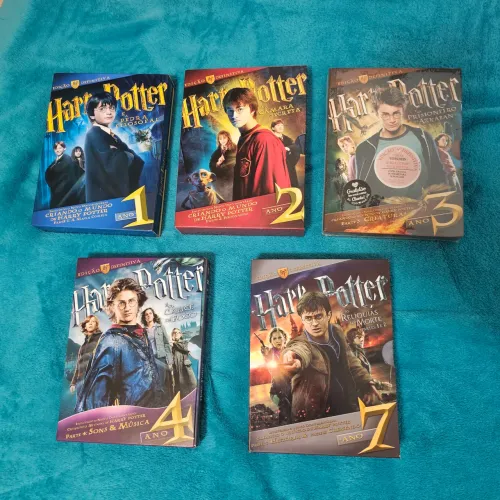 Filmes dvd harry potter edição definitiva 1 2 3 4 7 completos com itens exclusivos