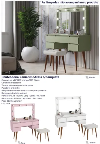 Penteadeira Strass com banqueta