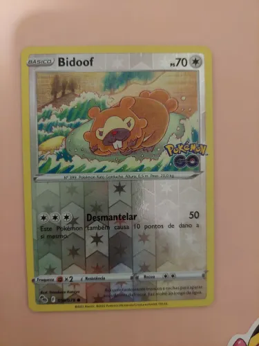 Carta pokémon copag Bidoof reverse 059/078 SP (algumas marcas leves) coleção pokémon go