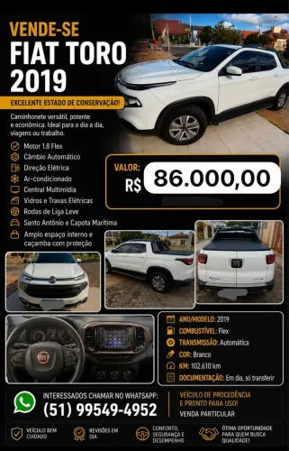 Fiat Toro Freedom 1.8 16V Flex Aut. 2019