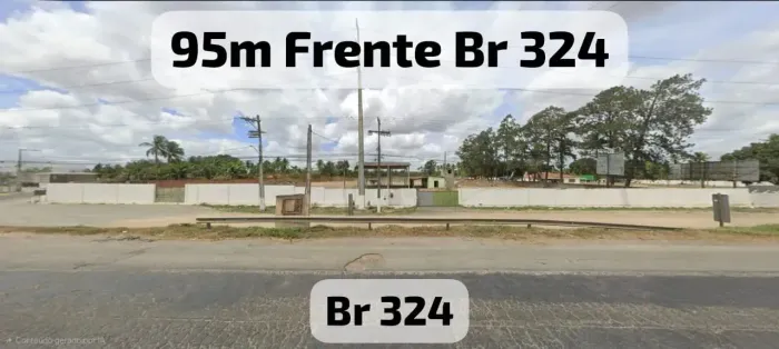 São 28.000 m² de terreno plano murado com 90 metros de frente pista para Br 324 em Feira