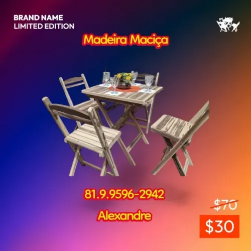 Seus Restaurantes/Bares/Lanchonetes Precisam dessas Mesas de Madeira Maciça