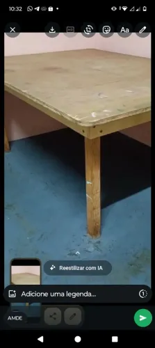Mesa de madeira artesanato