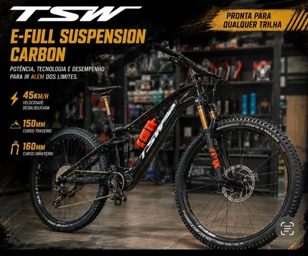 E-Bike TSW E-QUEST FULL CARBON 12v tam17 muitos Upgrades!