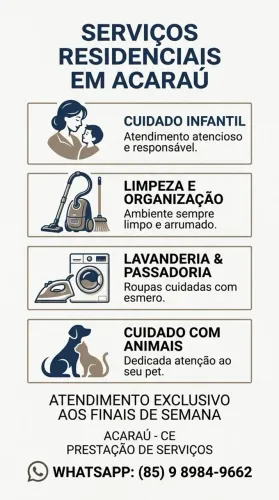 Serviços Domésticos e Babá - Acaraú